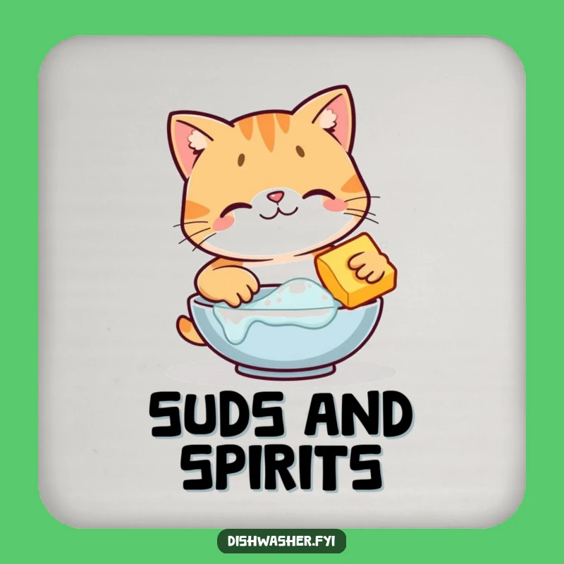 Funny Happy Cat Scrubbing Coaster, Cute Cleaning Cat Drink Protector, Unique Pet Lover Gift