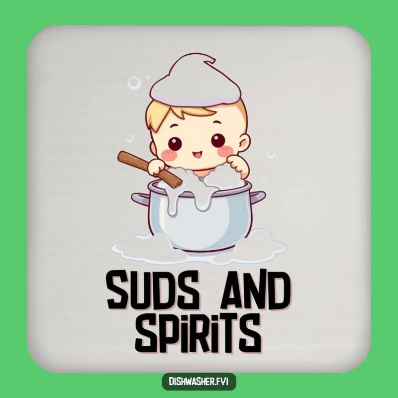 Funny Cute Character Scrubbing Pot Coaster: Hilarious Kitchen Decor Gift