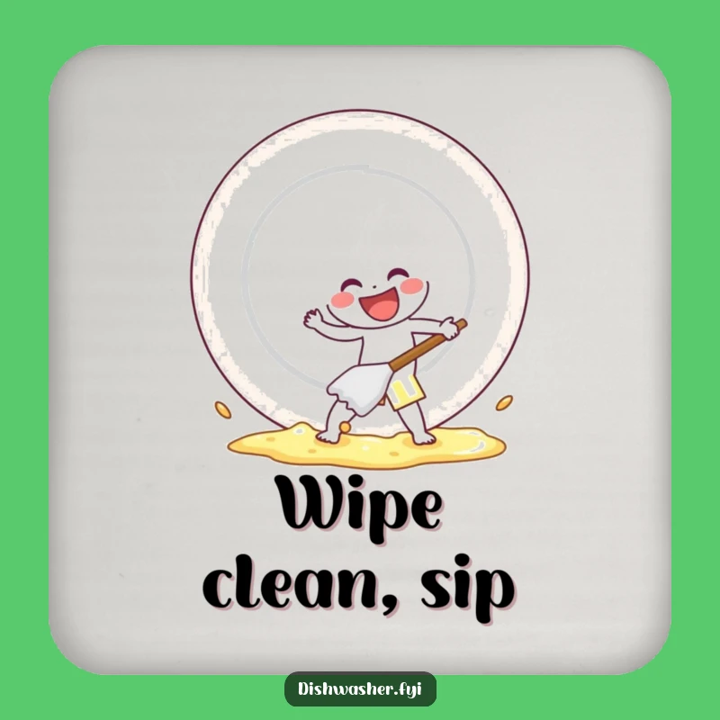 Funny Cleaning Character Coaster: Protect Surfaces with Gusto