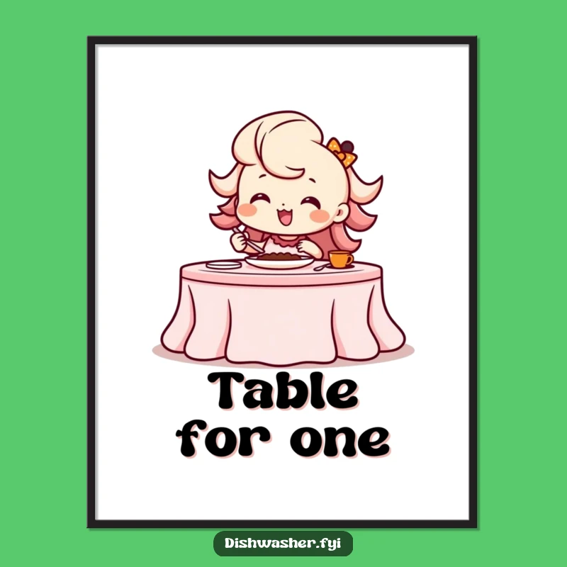 Funny Beaming Table Setting Poster - Elegant Wall Art