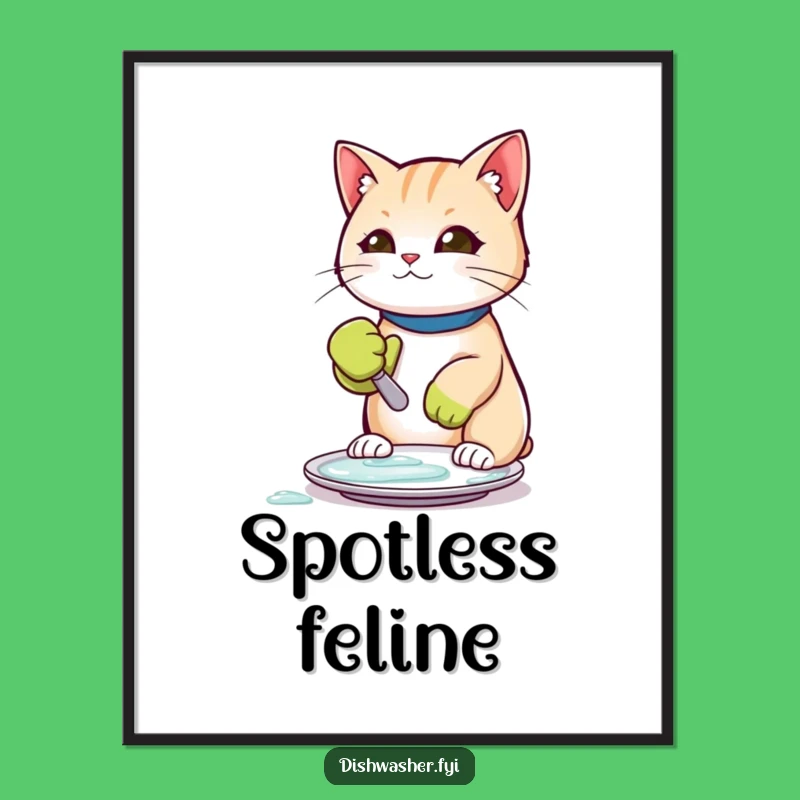 Funny Scrubbing Cat Poster: Bring Humor to Your Walls, A Hilarious Funny Gift