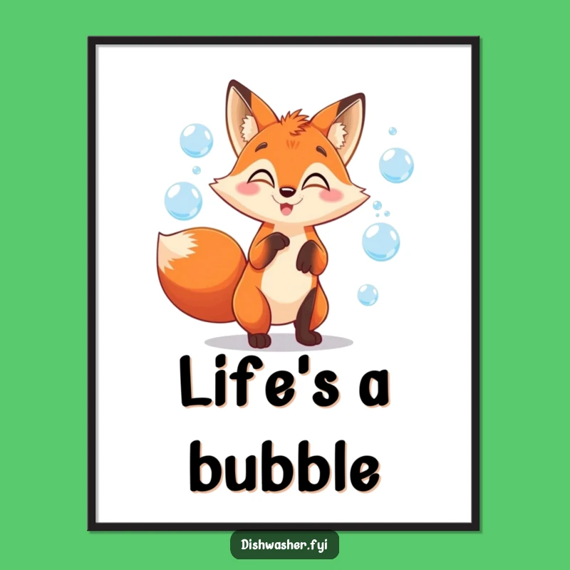 Funny Fox Juggling Bubbles Poster: Add Whimsical Fun to Your Walls!
