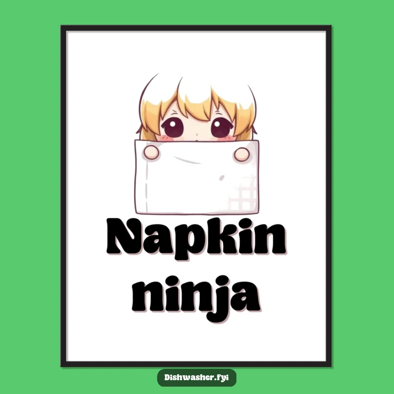 Funny Curious Napkin Poster - Whimsical Wall Decor