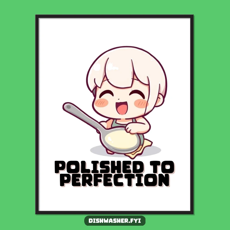 Funny Polishing Spoon Poster: Decorate with Sparkling Humor