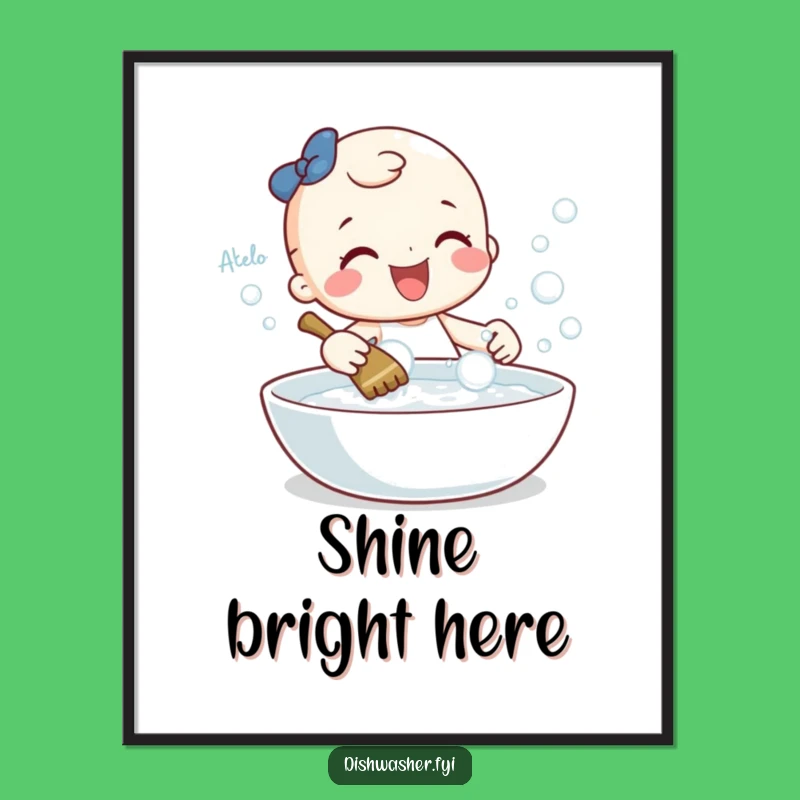 Funny Cleaning Character Poster: Gleeful Wall Art for Tidy Spaces