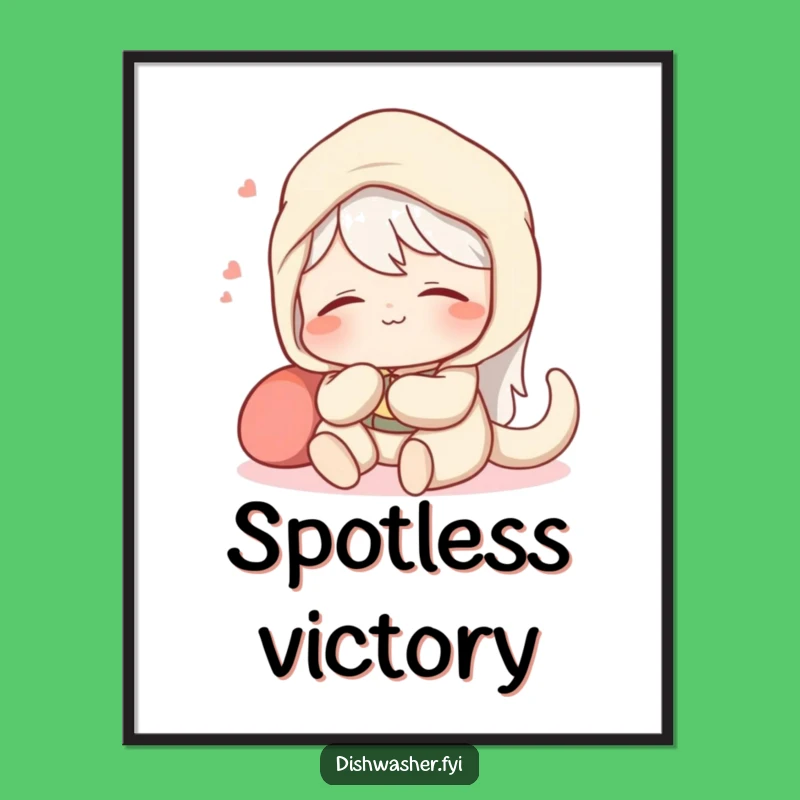 Funny Spotless Job Poster: Content Character Art, Relaxation Decor