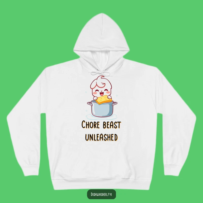 Funny Scrubbing Character Hoodie: Cozy Pot Cleaning Humor, Ultimate Funny Gift