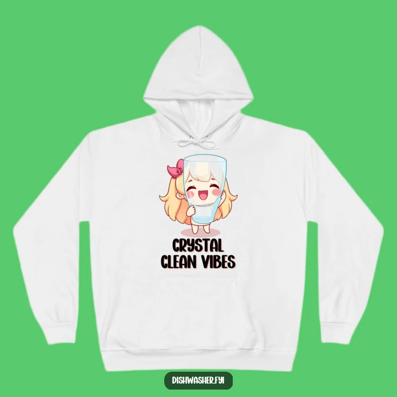 Funny Spotless Glass Hoodie: Joyful Character Cozy Cleaning Humor Gift