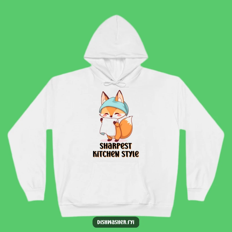 Funny Fox Kitchen Towel Hoodie: Cozy Up with a Sly Vixen's Spotless Unfurling, Your New Favorite Funny Gift