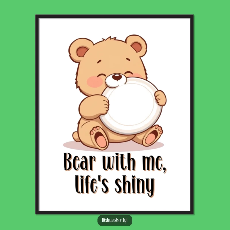 Free Printable Wall Art: Polishing Bear Cub for a Bright & Shiny Decor