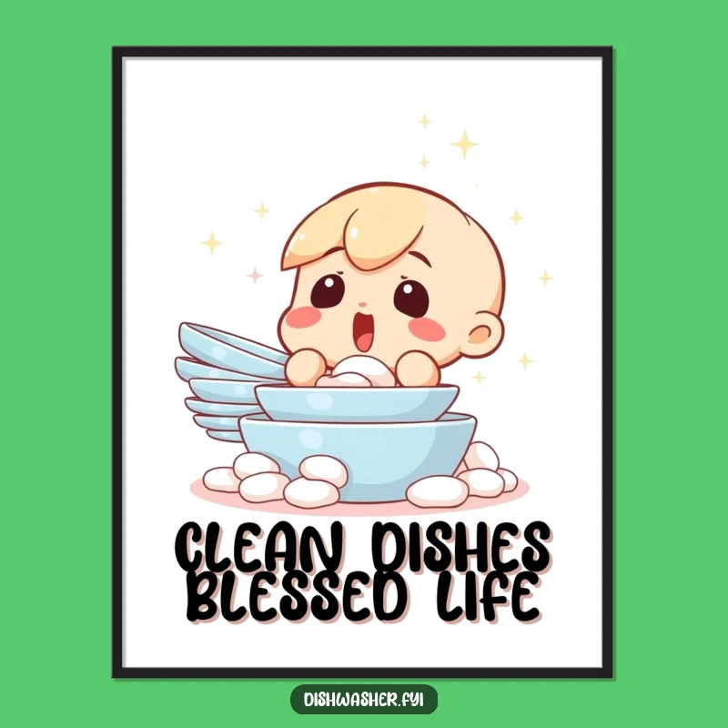 Free Printable Wall Art: Surprised at Clean Dishes, Humorous Downloadable Decor