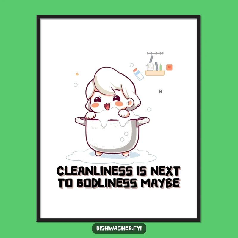 Free Printable Wall Art: Scrubbing Character Decor for a Whimsical Downloadable Gift