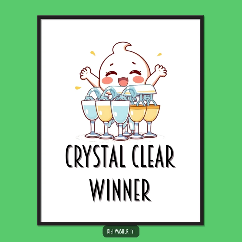 Funny Free Printable Wall Art: Glass Rinsing Character, Humorous Downloadable Decor