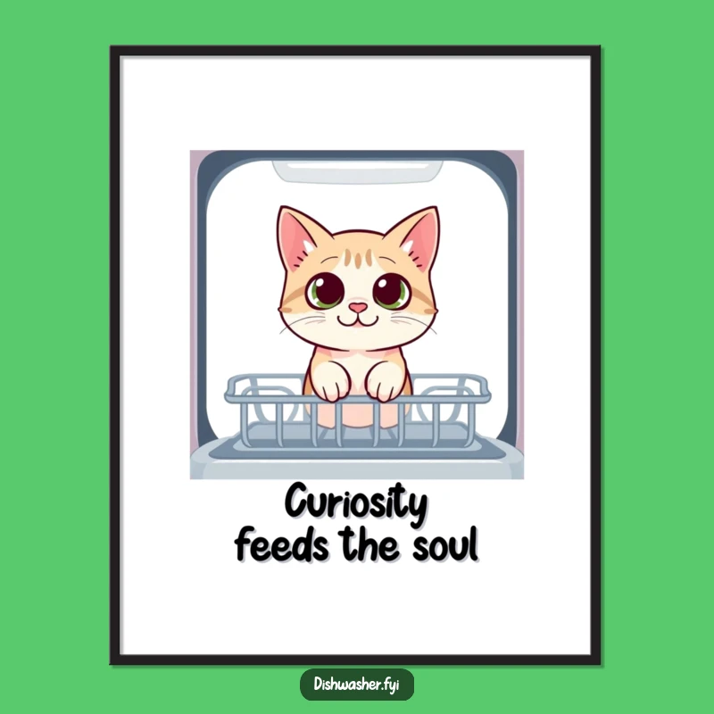 Free Printable Funny Cat Art - Curious Cat Wall Decor Downloadable Gift