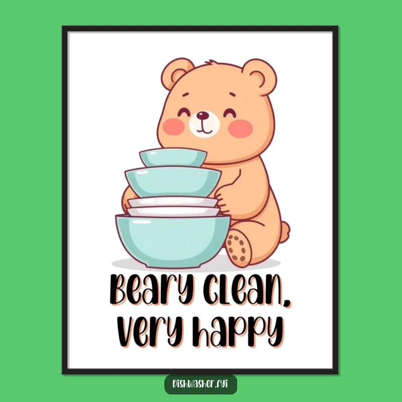 Free Printable Wall Art: Bear's Tidy Joy, Hilarious Downloadable Decor