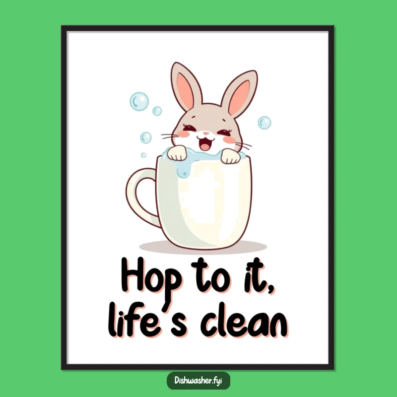 Free Printable Wall Art: Scrubbing Rabbit for a Clean & Bubbly Decor