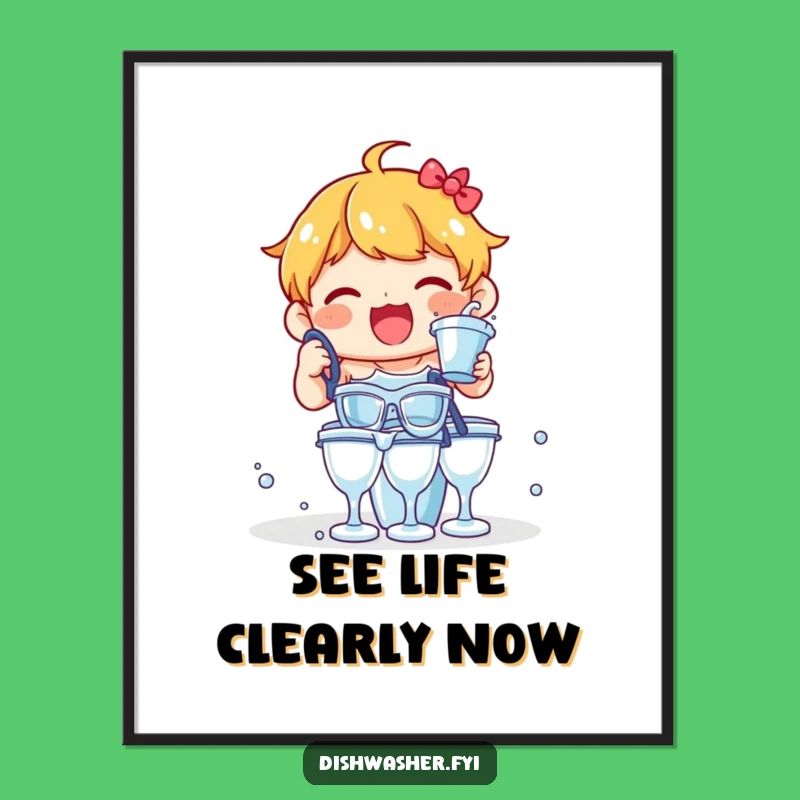 Funny Free Printable Wall Art: Delighted Glass Rinser Decor, DIY Downloadable Art