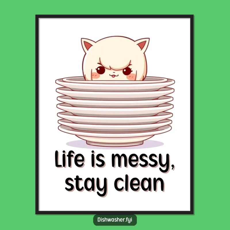 Funny Free Printable Wall Art: Mischievous Plate Hider, Playful Downloadable Art for Your Home