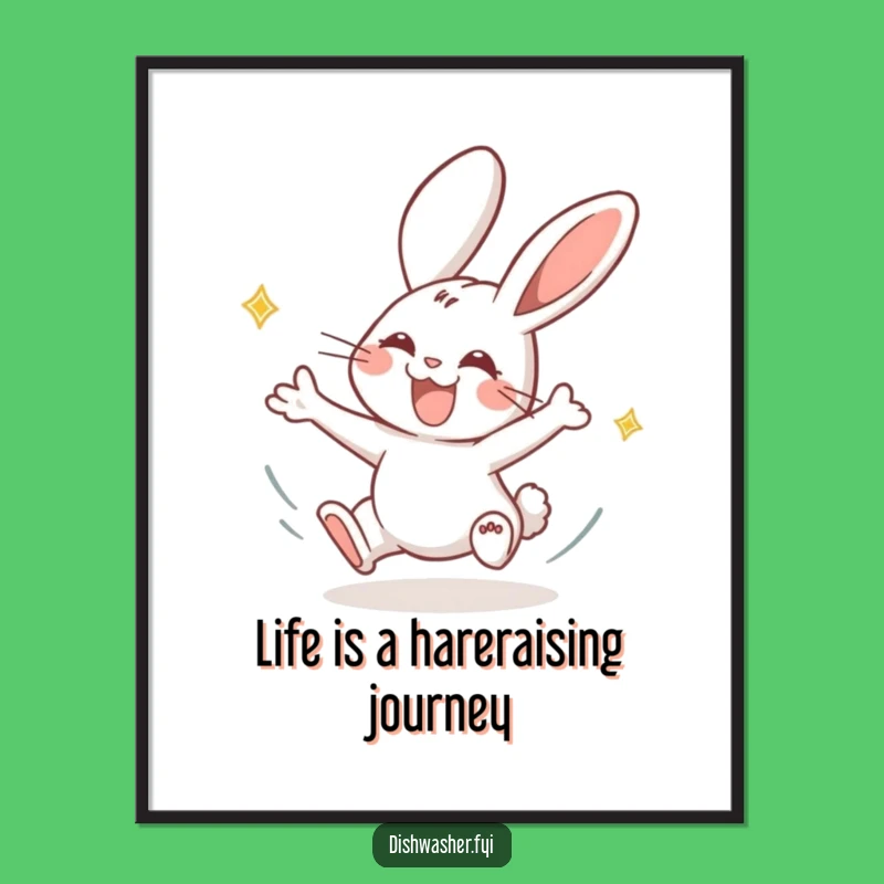 Funny Free Printable Wall Art: Speedy Rabbit Downloadable Art Gift