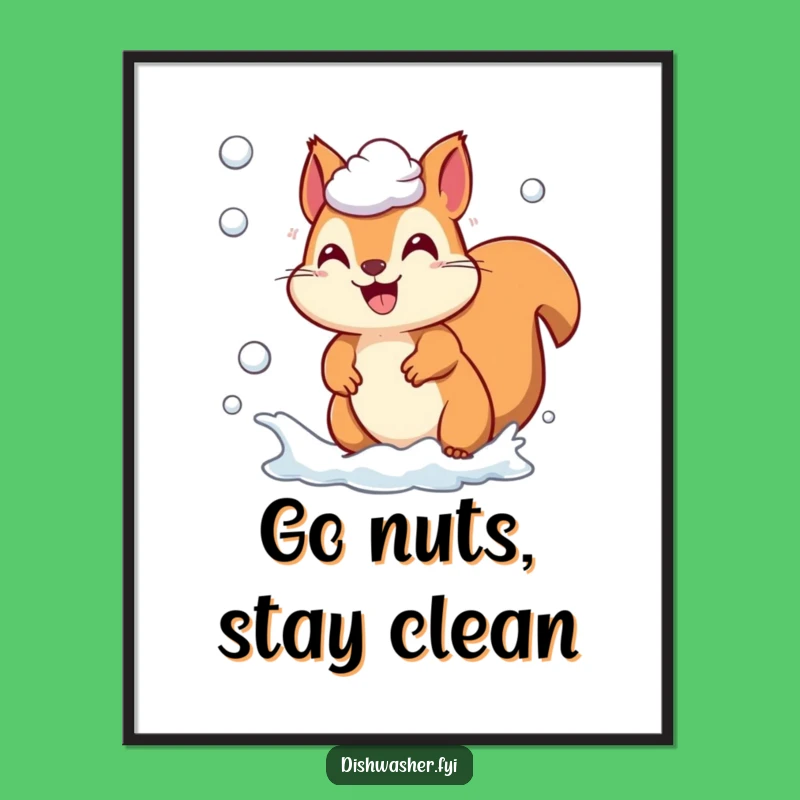 Funny Printable Wall Art: Squirrel Chasing Suds, Free Downloadable Decor Fun