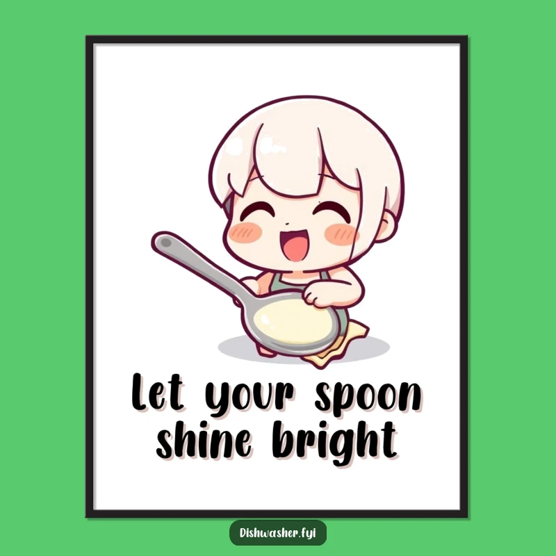 Free Printable Polished Spoon Art: Funny Downloadable Art for a Sparkling Home