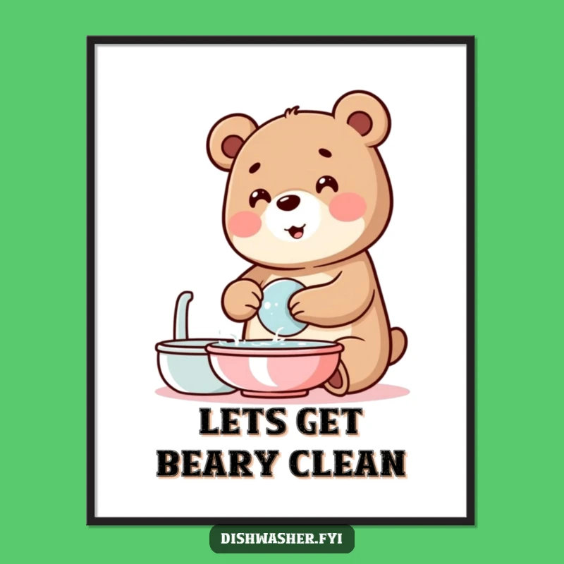 Funny Free Printable Wall Art: Bubbly Bear Downloadable Art Gift