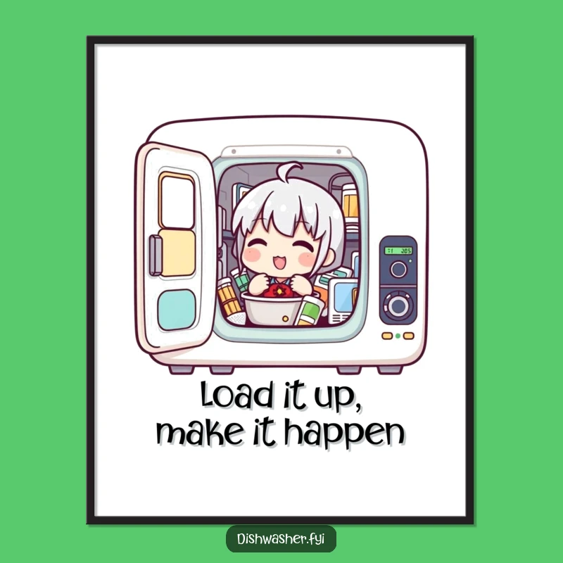 Free Printable Wall Art: Appliance Loading Character, Funny Downloadable Art Gift