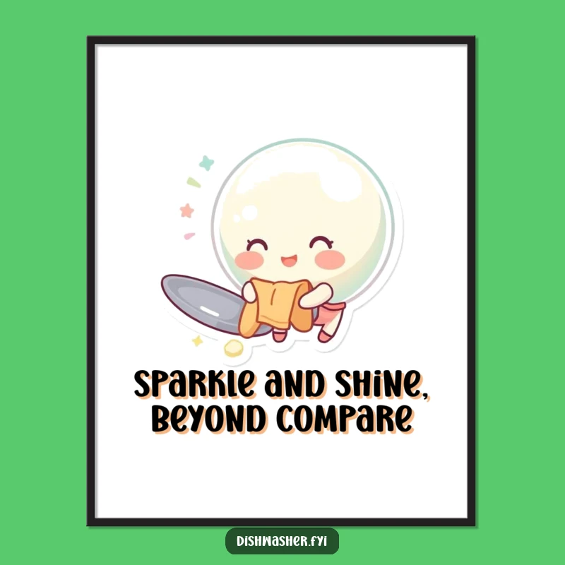 Funny Free Printable Wall Art: Cheerful Bubble's Shine - Quirky Downloadable Decor