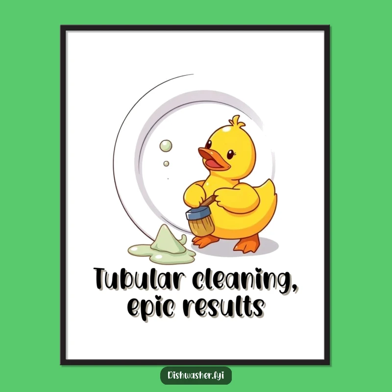 Funny Free Printable Wall Art: Frantic Duck Chore - Quirky Downloadable Home Decor