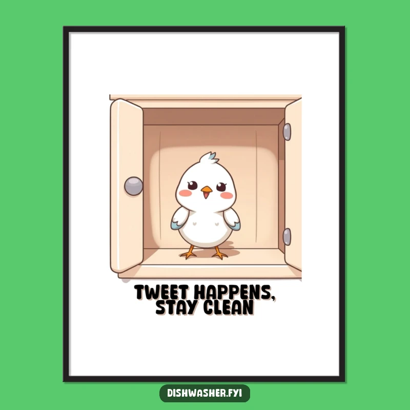 Free Printable Funny Wall Art: Bird in Cupboard, Hilarious Downloadable Decor