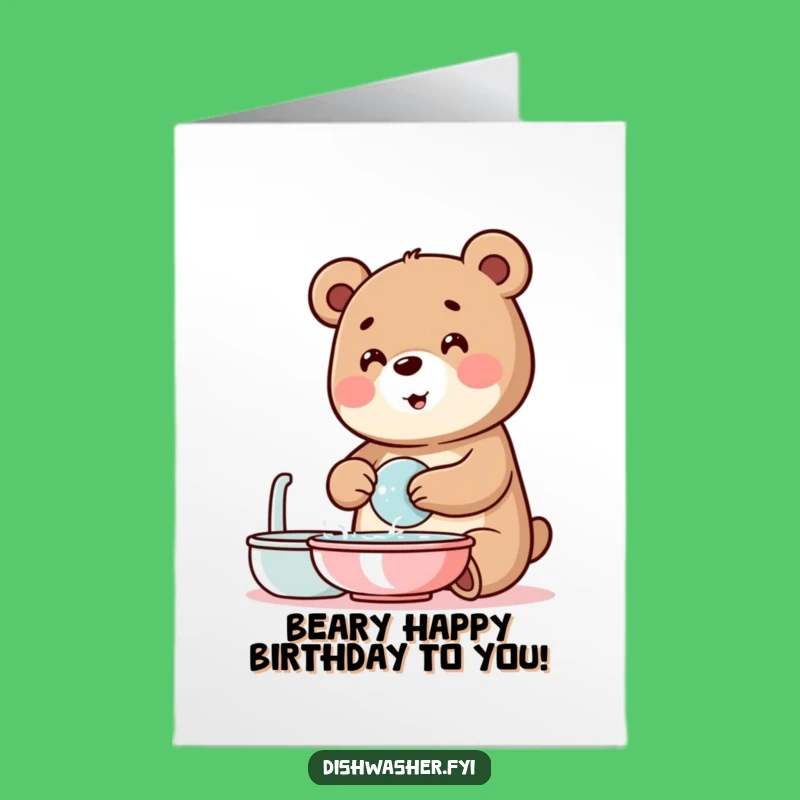 Free Printable Birthday Card: Bubbly Bear Funny Downloadable Gift