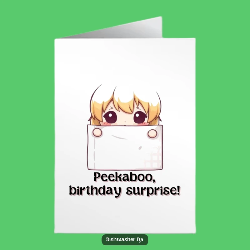 Free Printable Birthday Card: Curious Napkin Character, Playful Downloadable Surprise!