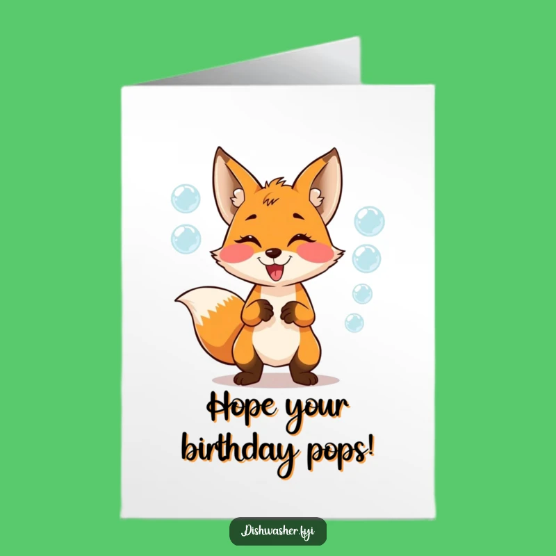 Free Printable Birthday Card: Juggling Fox Funny Downloadable Greeting Gift