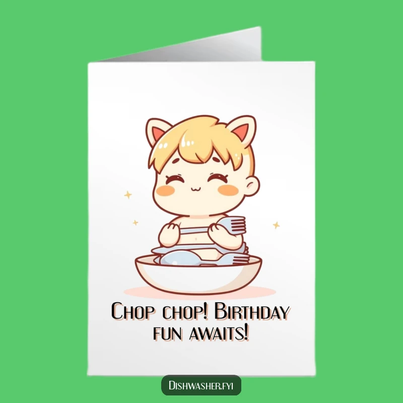 Free Printable Birthday Card: Neat Cutlery Humor, Funny Downloadable Gift!