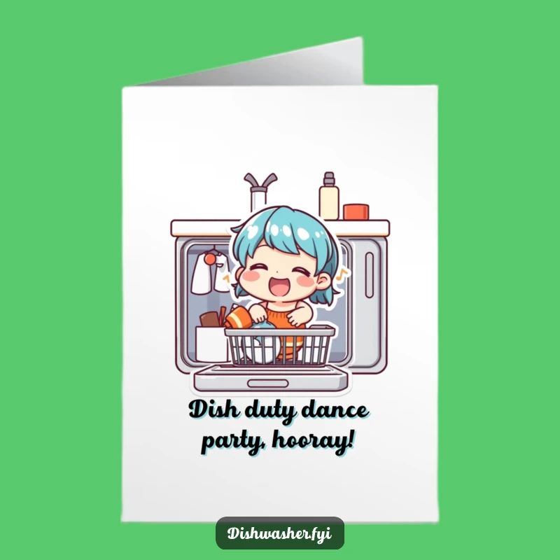 Free Printable Birthday Card: Singing Dishwasher Character, Funny Downloadable Gift