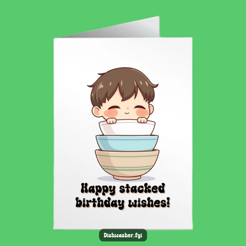 Free Printable Bowl Stacker Birthday Card - Satisfying Downloadable DIY Gift