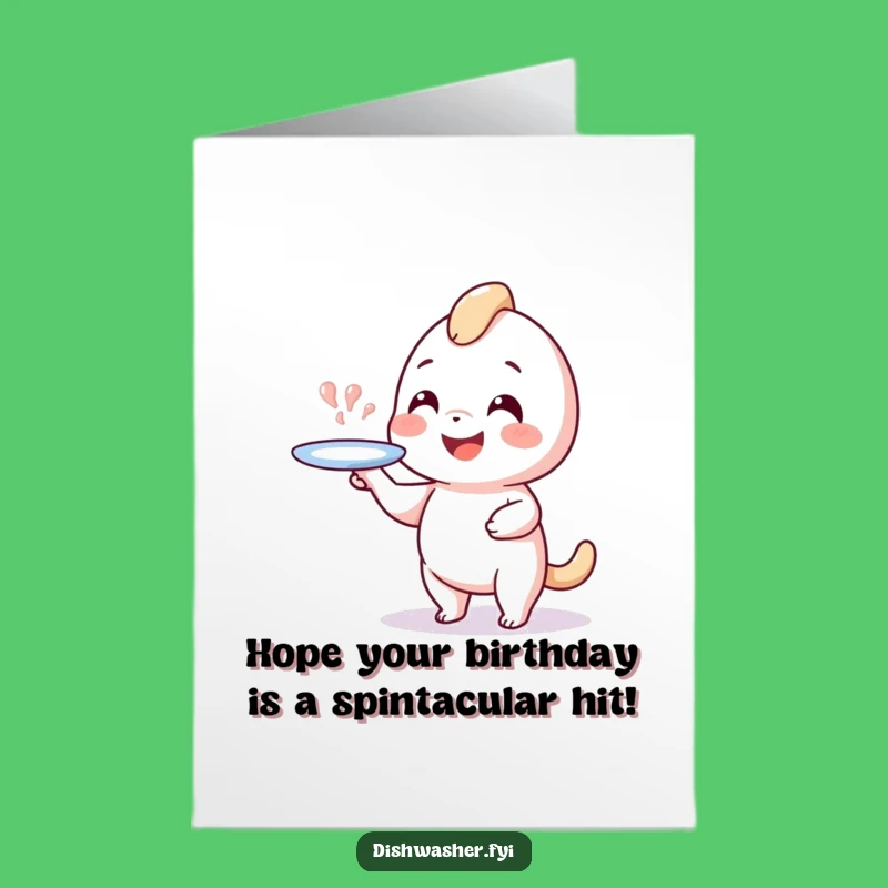 Free Printable Birthday Card: Playful Plate Spinner, Hilarious Downloadable Gift Idea