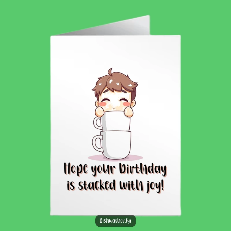 Free Printable Birthday Card: Determined Mug Stacker, Funny Downloadable Gift