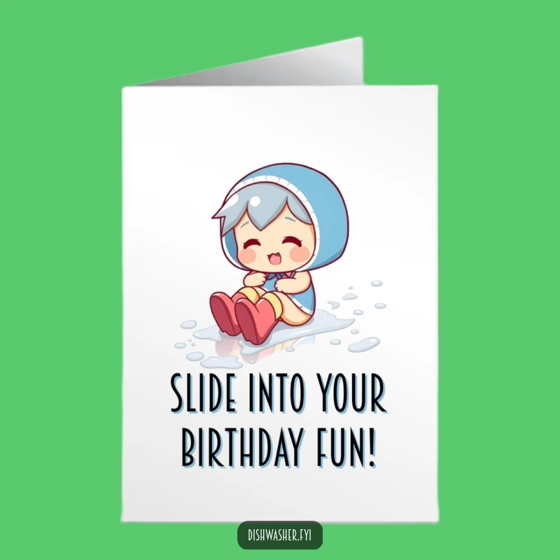 Free Printable Birthday Card: Wet Floor Fun Character, Hilarious Downloadable Gift