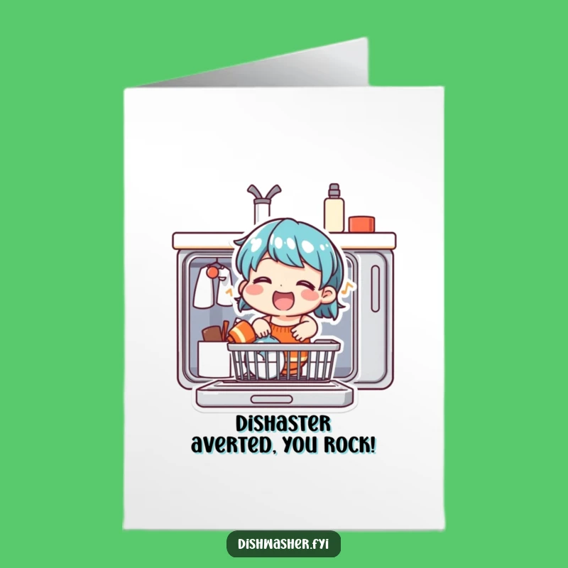 Free Printable Congrats Card: Singing Dishwasher Character, Funny Downloadable Gift