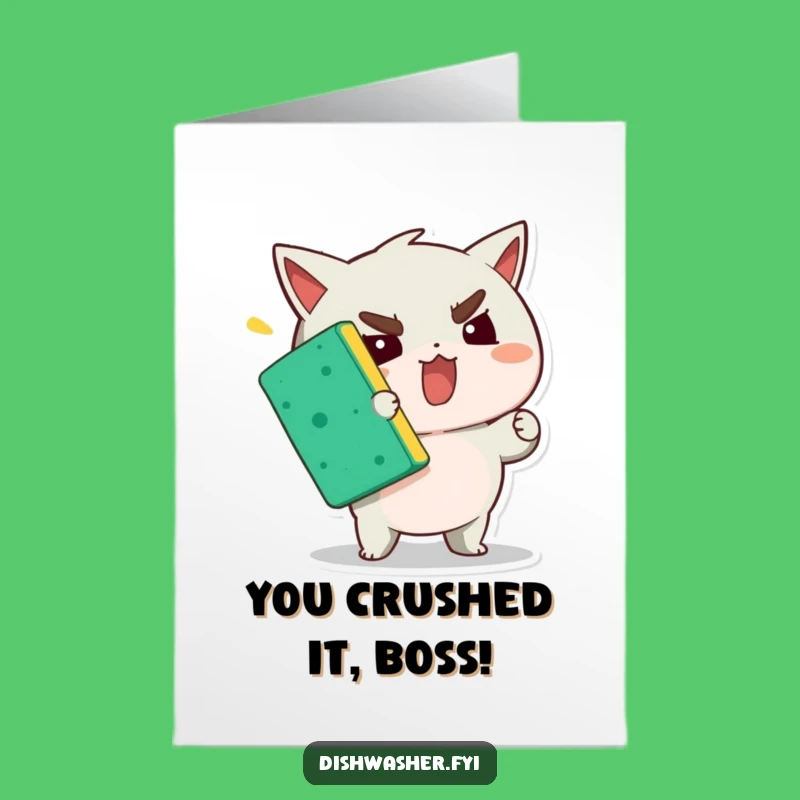 Free Printable Congrats Card: Determined Sponge Squeezer