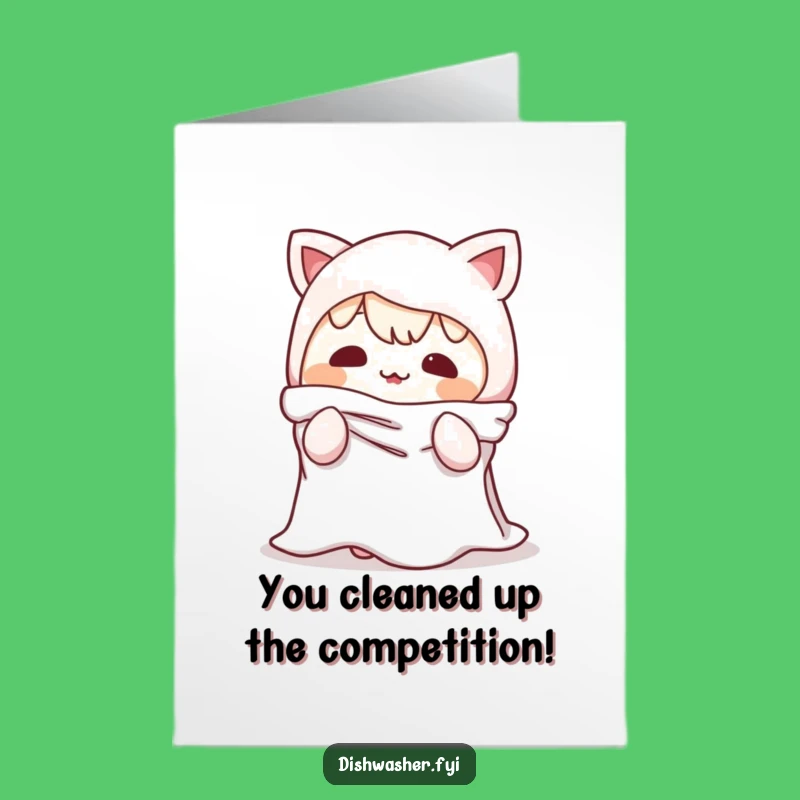 Free Printable Congrats Card: Dishrag Character, Funny DIY Downloadable for Success