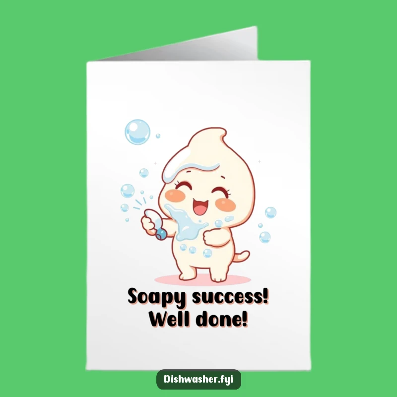 Free Printable Congrats Card: Happy Bubble Character, Cheerful Downloadable Gift