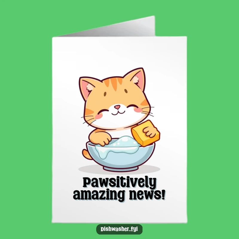 Free Printable Congrats Card: Happy Cat Scrubbing Success For A Cheer