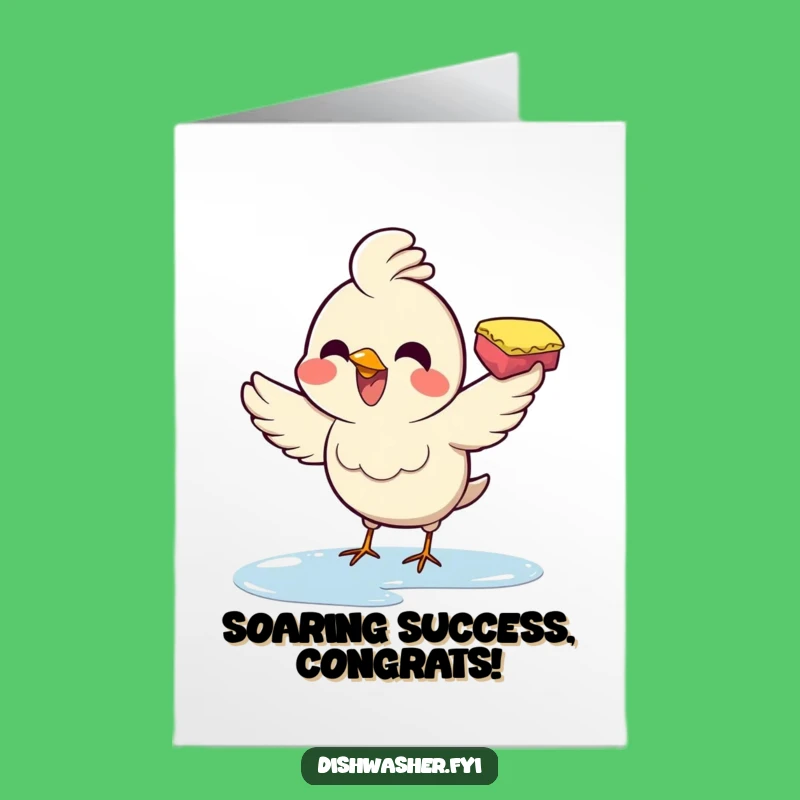 Free Printable Congrats Card: Wiping Bird, Funny Clean Achievement Downloadable Gift