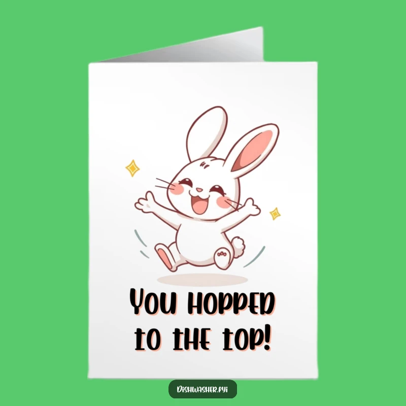 Free Printable Congratulations Card: Speedy Rabbit Funny Downloadable Gift