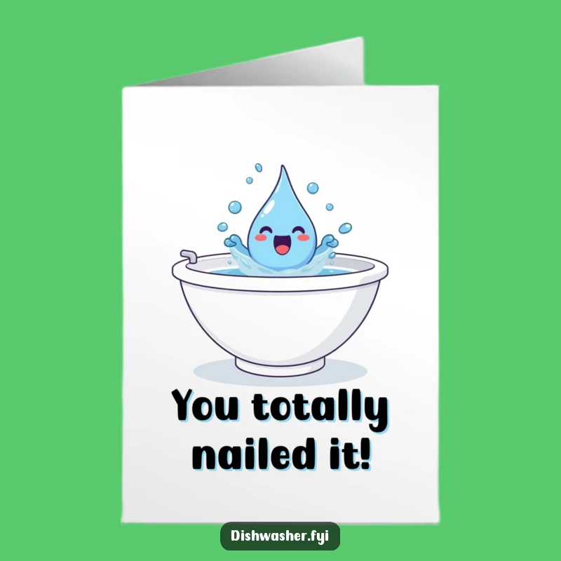 Free Printable Water Droplet Congrats Card - Splashy Downloadable Gift for Big Moments