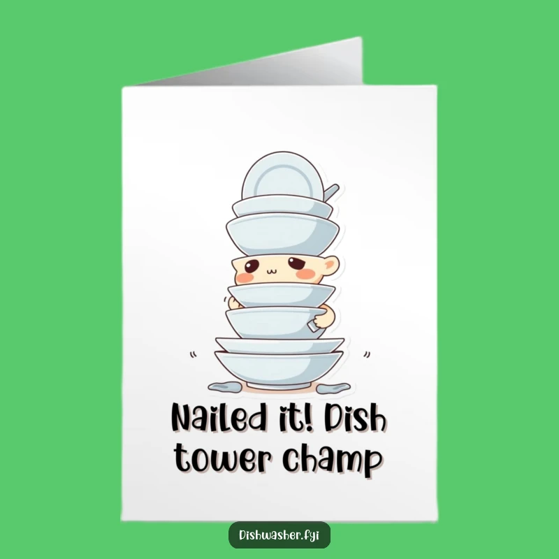 Free Printable Congrats Card: Dish Stacking Expert, Funny Downloadable Gift