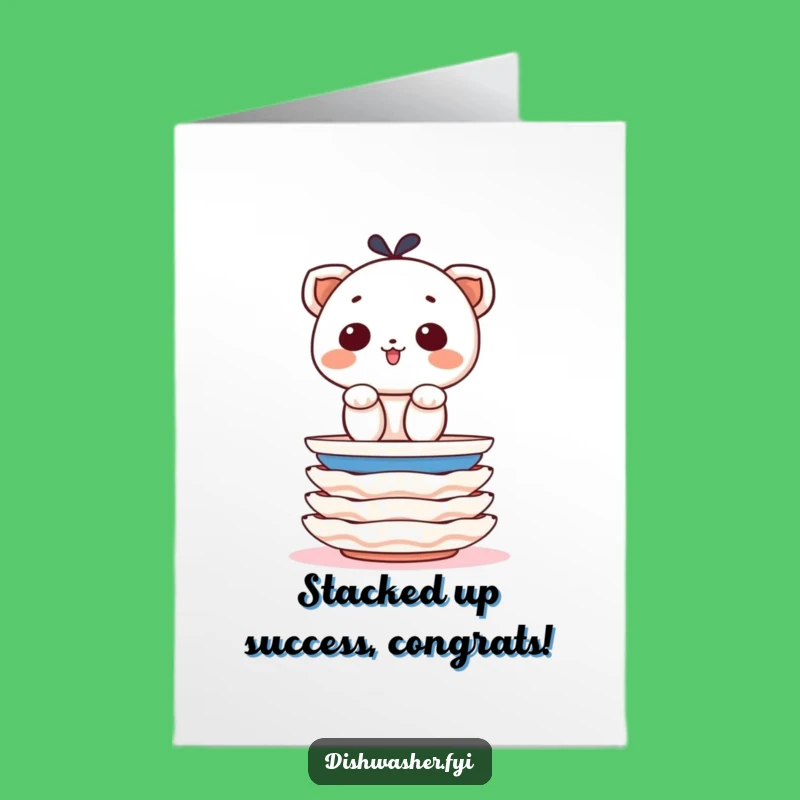 Free Printable Congrats Card: Tidy Stacking Character, Precise Downloadable Achievement Gift