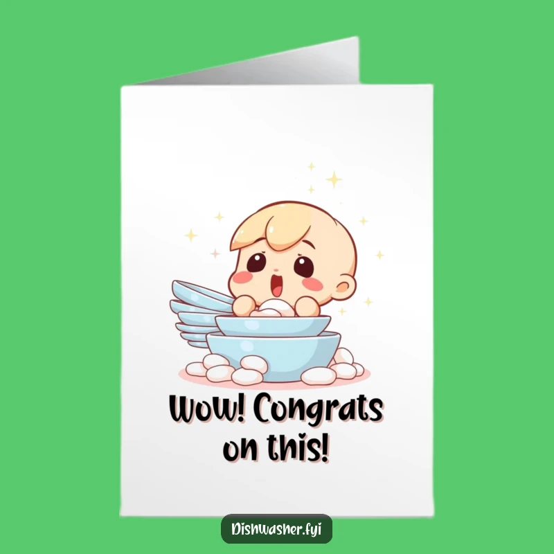 Free Printable Congrats Card: Surprised at Clean Dishes, Humorous Downloadable Gift